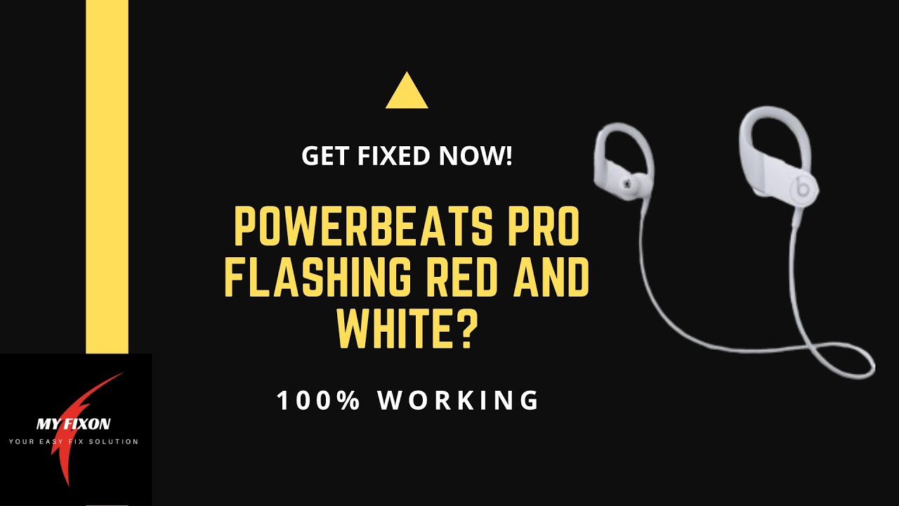 powerbeats flashing red and white