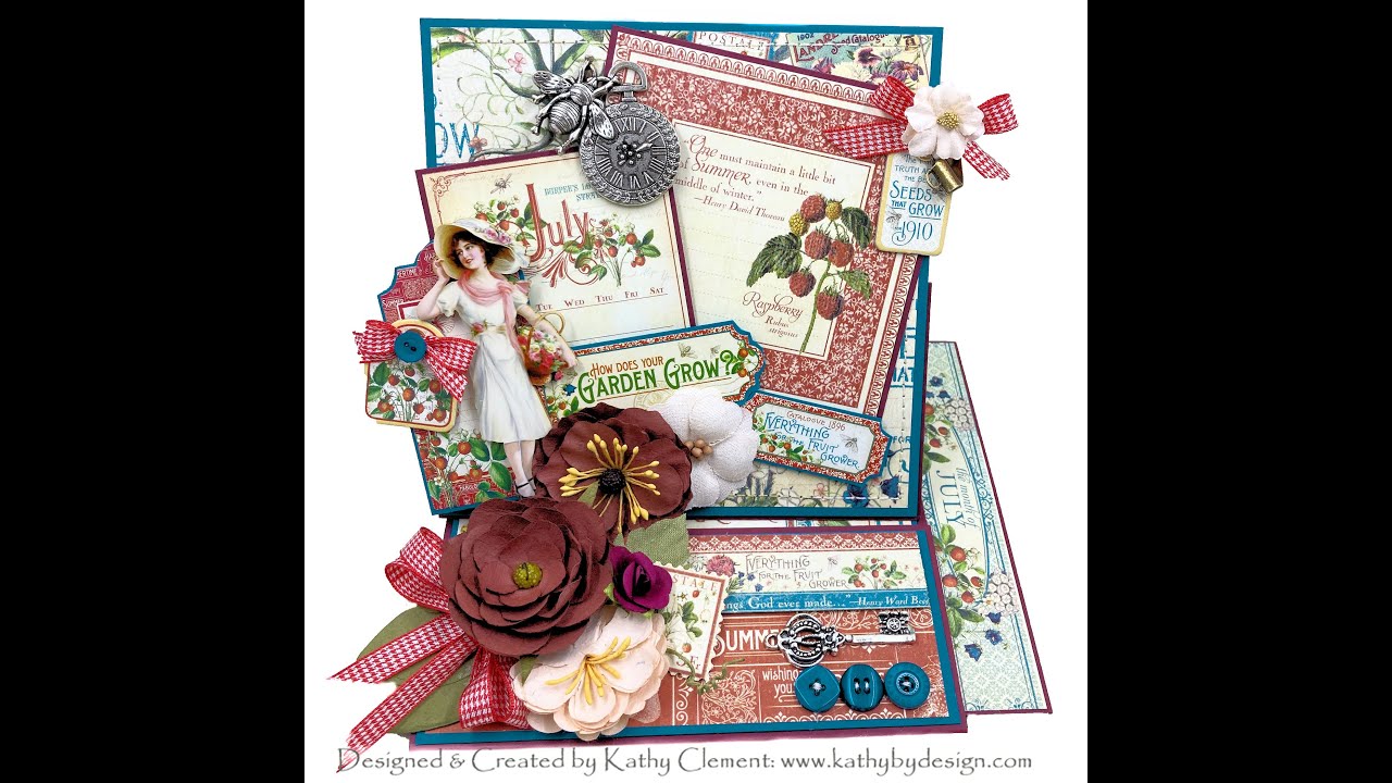 Graphic 45 July Time to Flourish Desk Folio Tutorial - YouTube