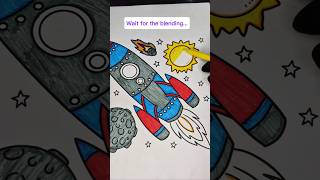 Satisfying Rocket Drawing (But wait for the ending!) 😱🚀 #ytshorts #markerart #trending #space