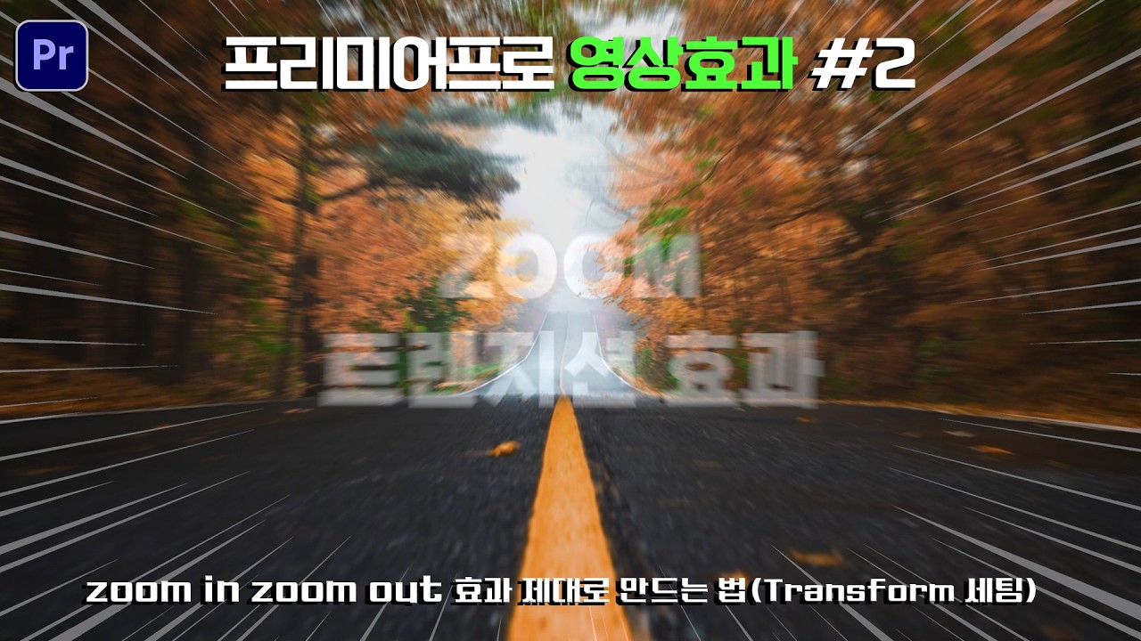 프리미어프로 영상효과 #2 줌인 줌아웃 효과 쉽게 만드는 법(Transform 세팅)