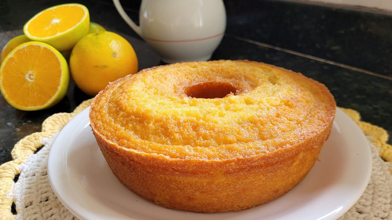 Bolo de laranja simples, fácil, rápido/bom para o café da tarde.