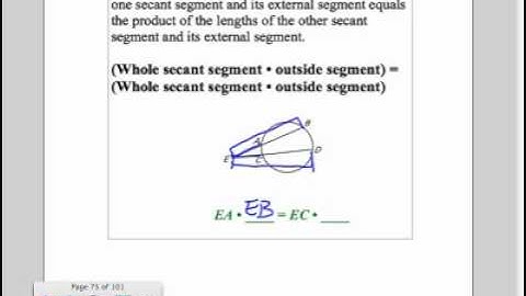 Section 10.6: Find Segment Lengths in Circles