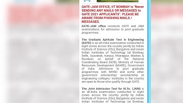 gate 2021 official notice released by iit bombay
