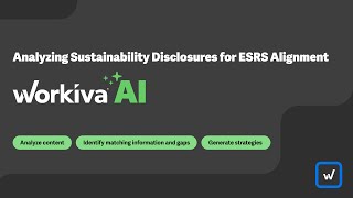 Analyze Disclosures Against ESRS Standards with Workiva AI