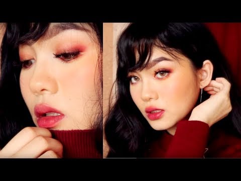 SOFT ROMANTIC HOLIDAYS MAKEUP + FAUX BANGS | Jessica Vu