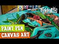 How to use paint markers and spray paint on a canvas | [Sub Español & English]