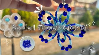💙🩵Beaded Flower Tutorial | Easy DIY Beaded Keychain 🌸