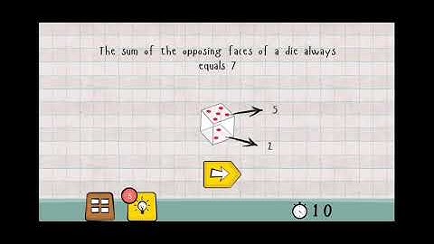 Logic Master 1 - Mind Twist Level 145 Solution | The sum of the opposing faces of a die always equal