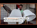 Gazan drummer builds his own upcycled drum set