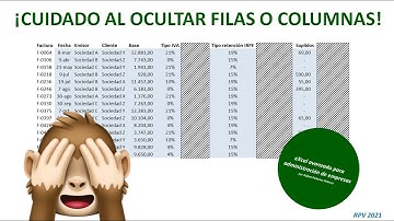 ¡Cuidado con las filas y las columnas ocultas en Excel!