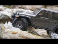 1/10 Scale SCX10-III Jeep Rubicon JL #9 | Steep rock trail | Slow motion