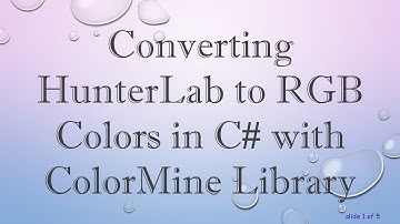 Converting HunterLab to RGB Colors in C# with ColorMine Library