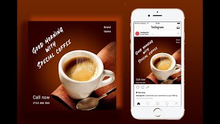 How to create Coffee social media post design | coffee poster design | flyer in adobe photoshop screenshot 4
