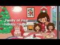 family of four holiday routine | toca life world