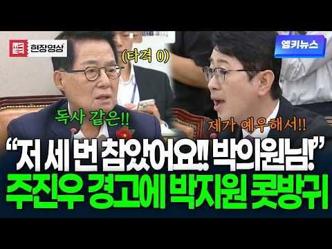"저 세 번 참았아요!! 박의원님!" 주진우 경고에 박지원 콧방귀 "독사 같은!"