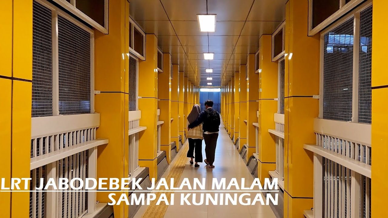 Night walking around with LRT Jabodebek to Kuningan LRT Station ❗ Stasiun Cawang ke Sta. Kuningan