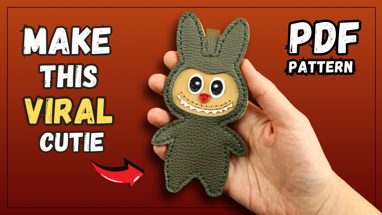 🔴Вирусный брелок из кожи своими руками + выкройка PDF | Пошаговое руководство по созданию милых п...