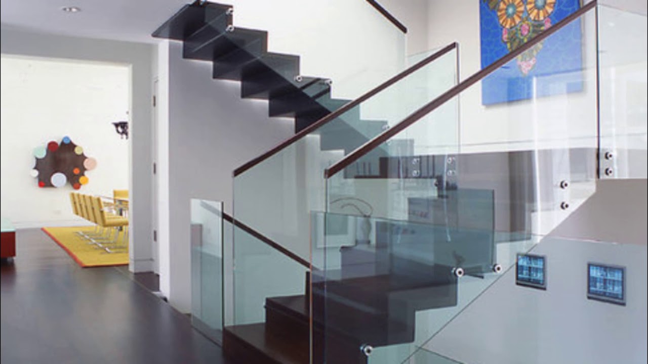 32+ Modern Glass Staircase Design | Beautiful Wooden Staircase Railing Interior Decor Ideas