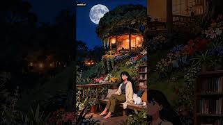 Moonlit Hillside Tea House Garden 🌙 Cozy Anime Retreat