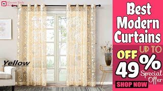Best Geometric Modern Window Sheer Curtain Panels for Living Room 2020