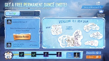 Hint1 Hint2 PUBG MOBILE V4.1 NEWS EVENT | FREE PERMANENT DANCE EMOTE | FULL V4.1 NEWS 