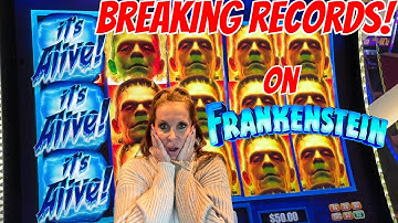 World Records on the NEW Frankenstein Slot! $50 max bet spins! Was it a good record?😅