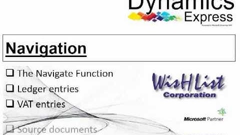 Dynamics Express Navigate Function (s)