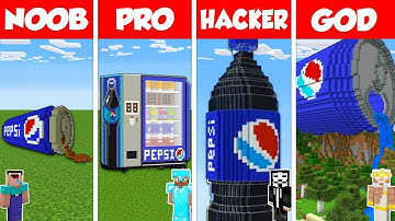 Minecraft Battle: NOOB vs PRO vs HACKER vs GOD: PEPSI SODA HOUSE BASE BUILD CHALLENGE / Animation
