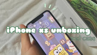 🍎 unboxing iphone xs black in 2021 + case 📦 | aesthetic 🎶