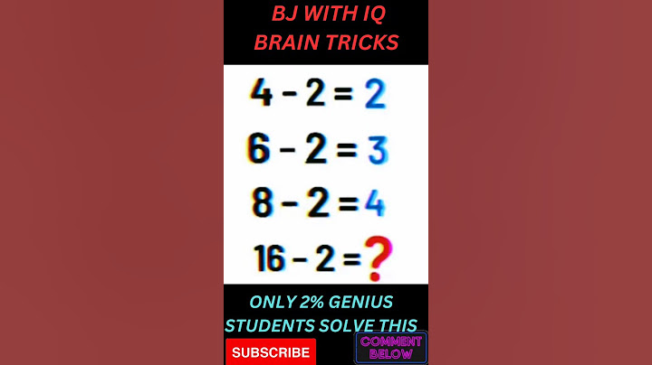 89% Will Fail In This Brain Teaser - 4-2=2, 6-2=3, 8-2=4, 16-2=?#braintest #puzzlegames #shorts
