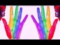 Learn Colors With Body Paint 🌈 Rainbow Hands! - Princesses In Real Life | Kiddyzuzaa