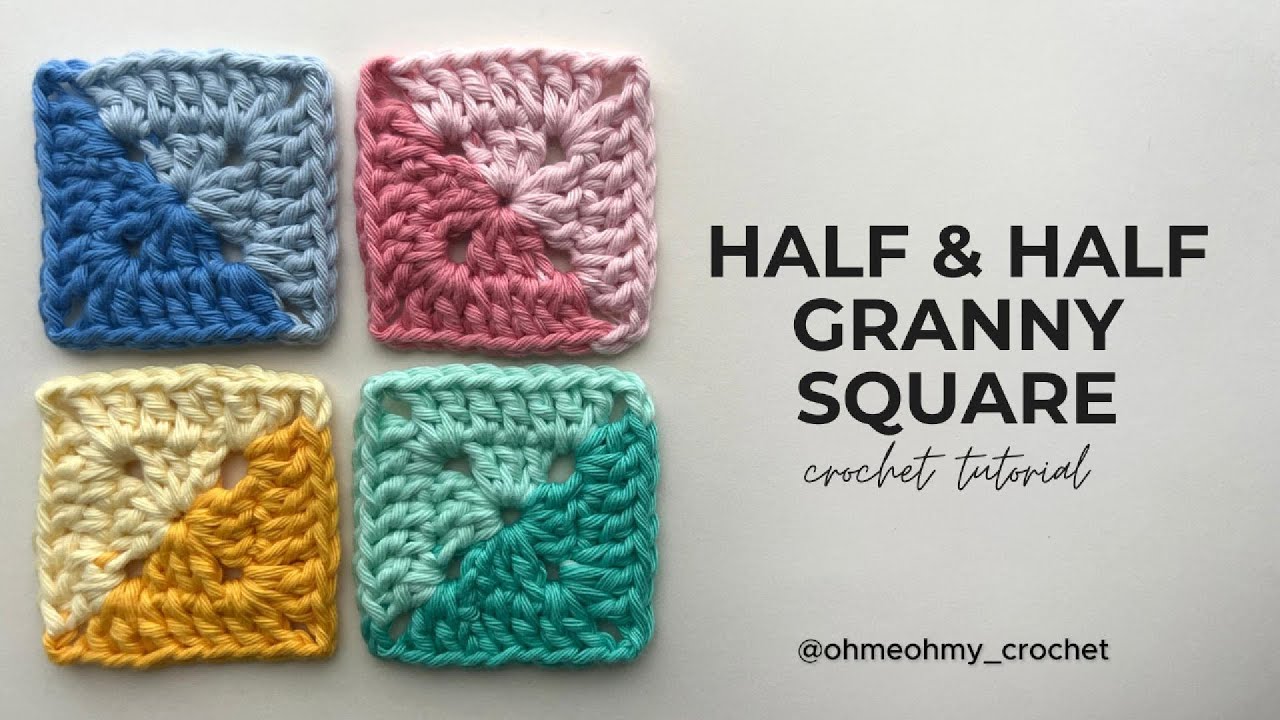 Half and Half Granny Square Crochet Tutorial