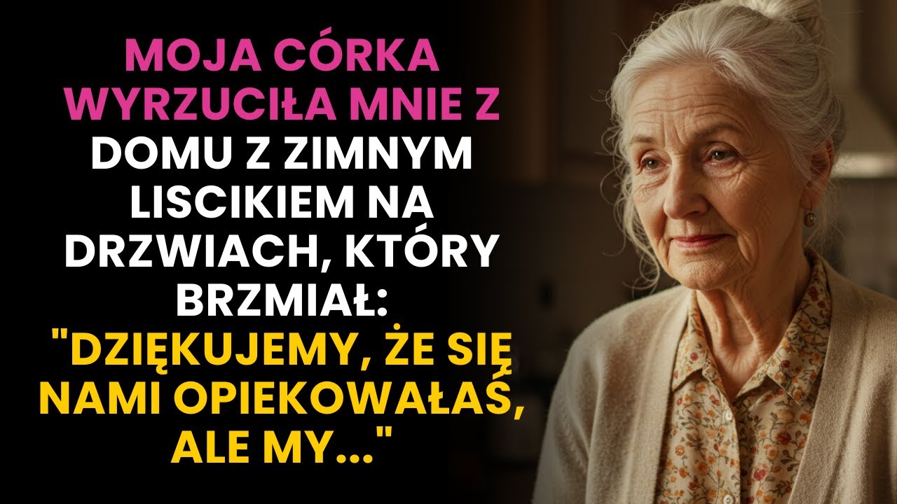 Moja córka wyrzuciła mnie z domu z zimnym liscikiem na drzwiach, który brzmiał: 