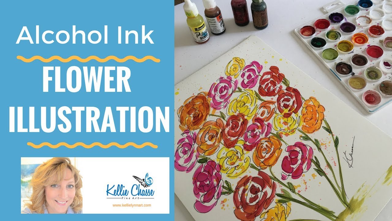 Alcohol Ink flowers Roses YouTube