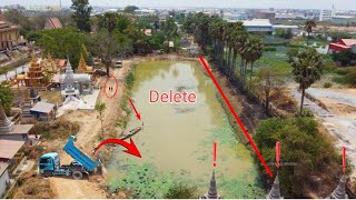 First Start New Project By Dozer Furukawa ang truck 5-ton Push soil in to Delete pond by Bulldozer real working 247 views 2 days ago 51 minutes