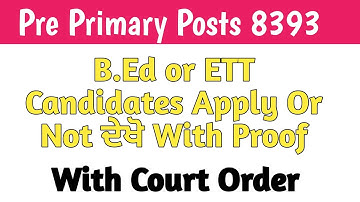 NTT Posts Update Ett or B.Ed Candidates Apply Or Not With Proof
