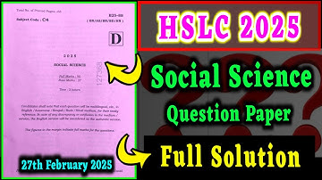 HSLC 2025 Social Science Question Paper Solved | Class 10 HSLC 2025 SST Question Paper Solution