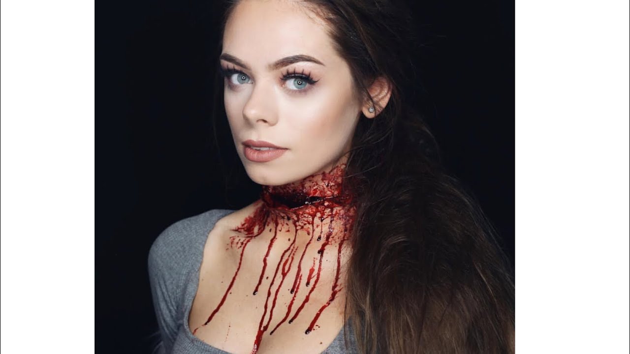 Slit Throat Halloween Tutorial By Karolinagriciute YouTube