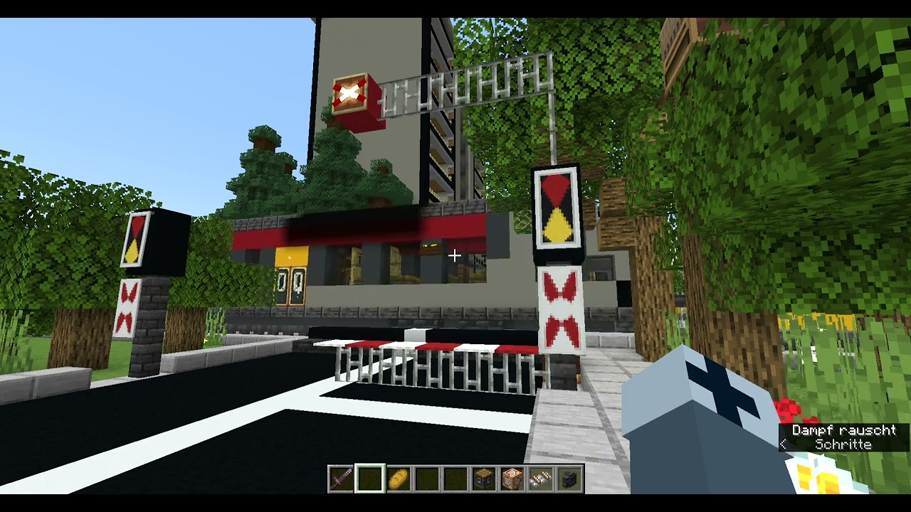 Railroad Crossing in Minecraft part 4! (2 Trains)