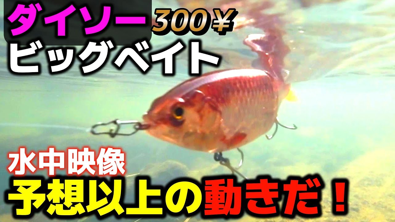 ダイソービッグベイトが300円とは思えない完成度！【水中アクション検証】【実釣解説】＃バス釣り　#ダイソー新商品  　#ダイソー