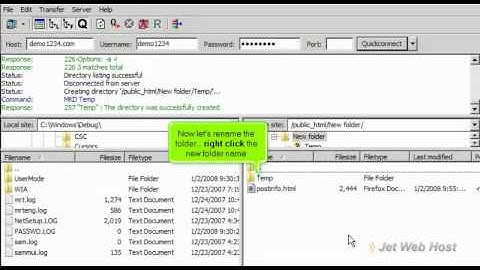 Managing files folders in FileZilla
