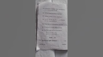 +3 3rd semester (BSc)math honurs (core-6) Group theory -1, Question paper 2023#Berhampur University