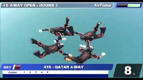 Qatar / Formation Skydiving 4-way Open Rd 2, Mondial 2012 Dubai