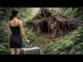 Female CEO Builds A Hidden Wooden House To Survive In The Wilderness.