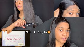 Cut & Style (wig) on Julia’s hair Amazon