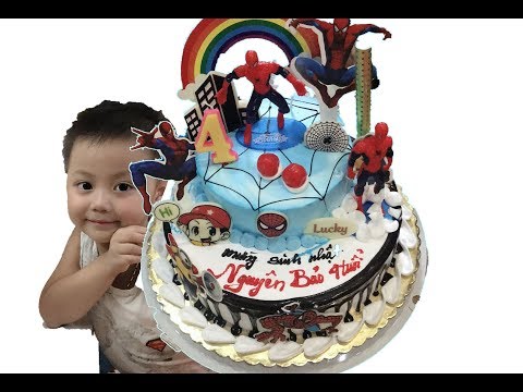 Sinh nhật Tôm 4 tuổi -  bánh sinh nhật người nhện siêu đẹp -  Spiderman birthday cake super nice | Foci