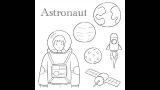 A is for Astronaut  -  With Twinkle Twinkle Little Star Translation Rap  [COLOURING MEDLEY]