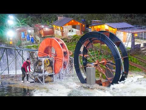 Full Video: 99 Days Building Giant Water Wheels For Water & Electricity for Stone House Green Farm