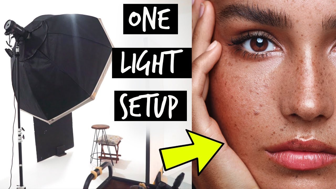 ONE LIGHT STUDIO SETUP for beauty + Canon EOS R 180mm macro - YouTube