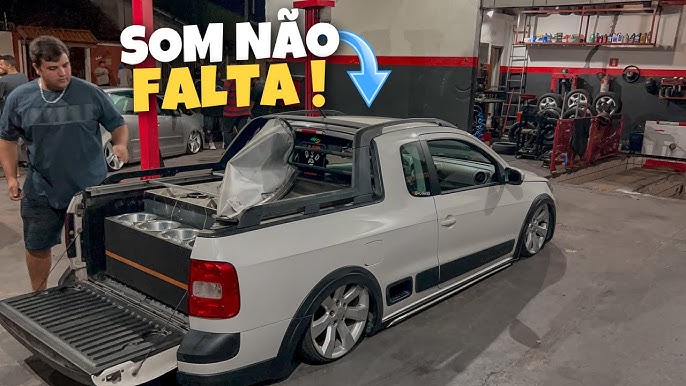 🔥 VW SAVEIRO CROSS G5 COM SOM REBAIXADA ARO 18 R Seven SUSPENSÃO A AR 